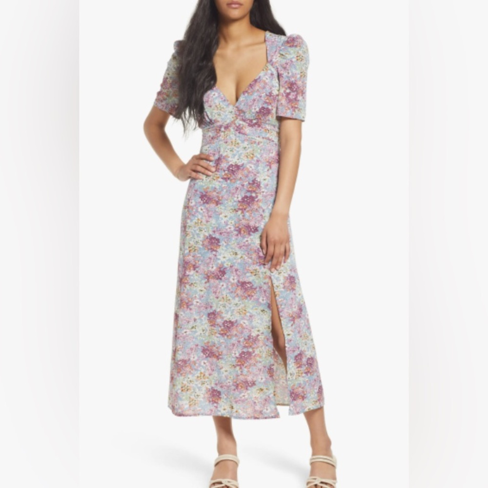 Floret Studios Floral V-Neck Women's Dress